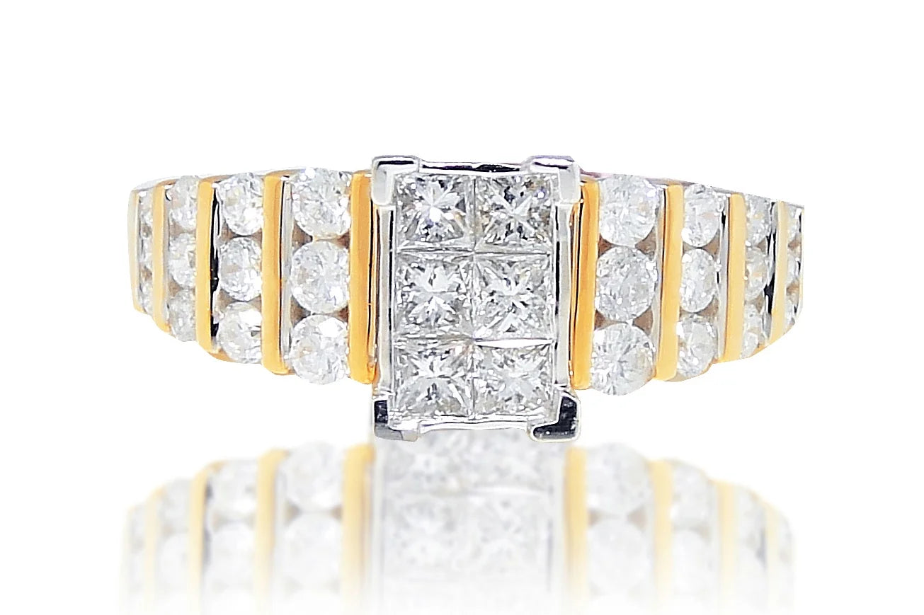 Princess Cut Diamond Engagement Ring in 14K Yellow Gold (1.0 Ct) M22770
