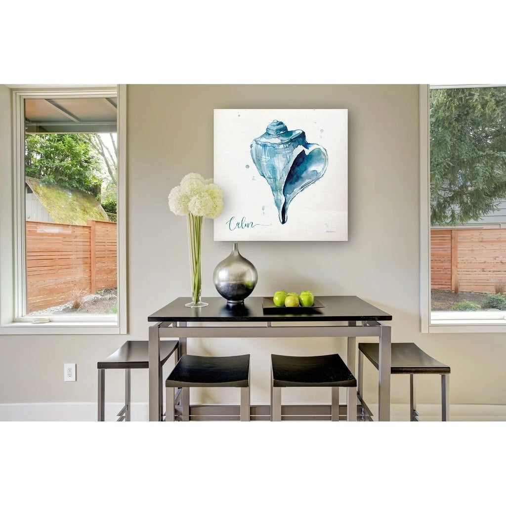 Blue Shell Calm Gallery Wrapped Canvas 10x10 Z40931
