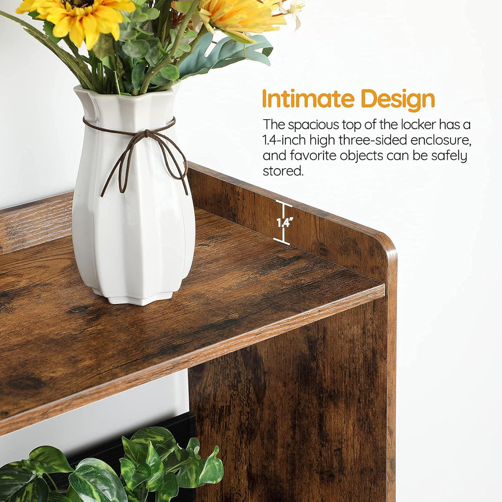 Rustic Brown Wooden Bookcase with Open Shelves W7638