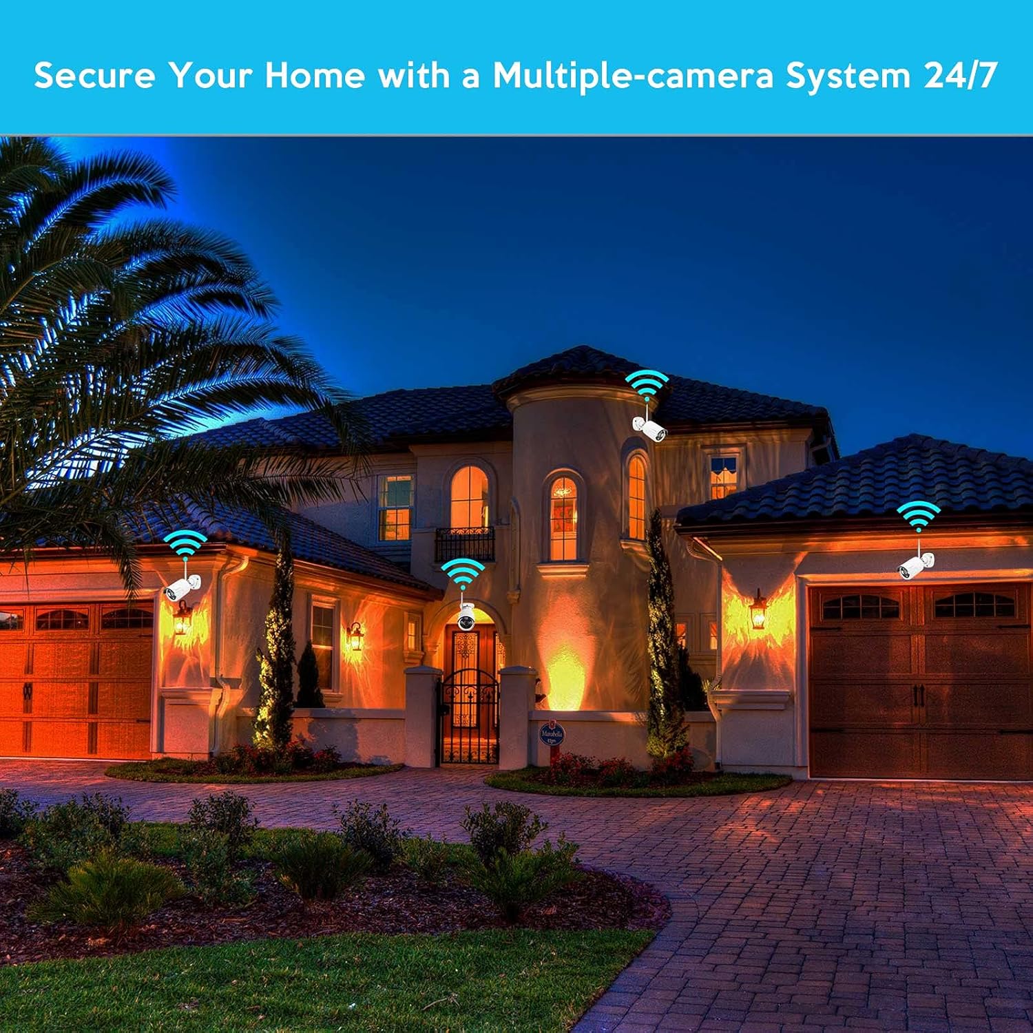 3MP Wireless Home Security Camera System with 4x 3MP Outdoor Cameras M527329