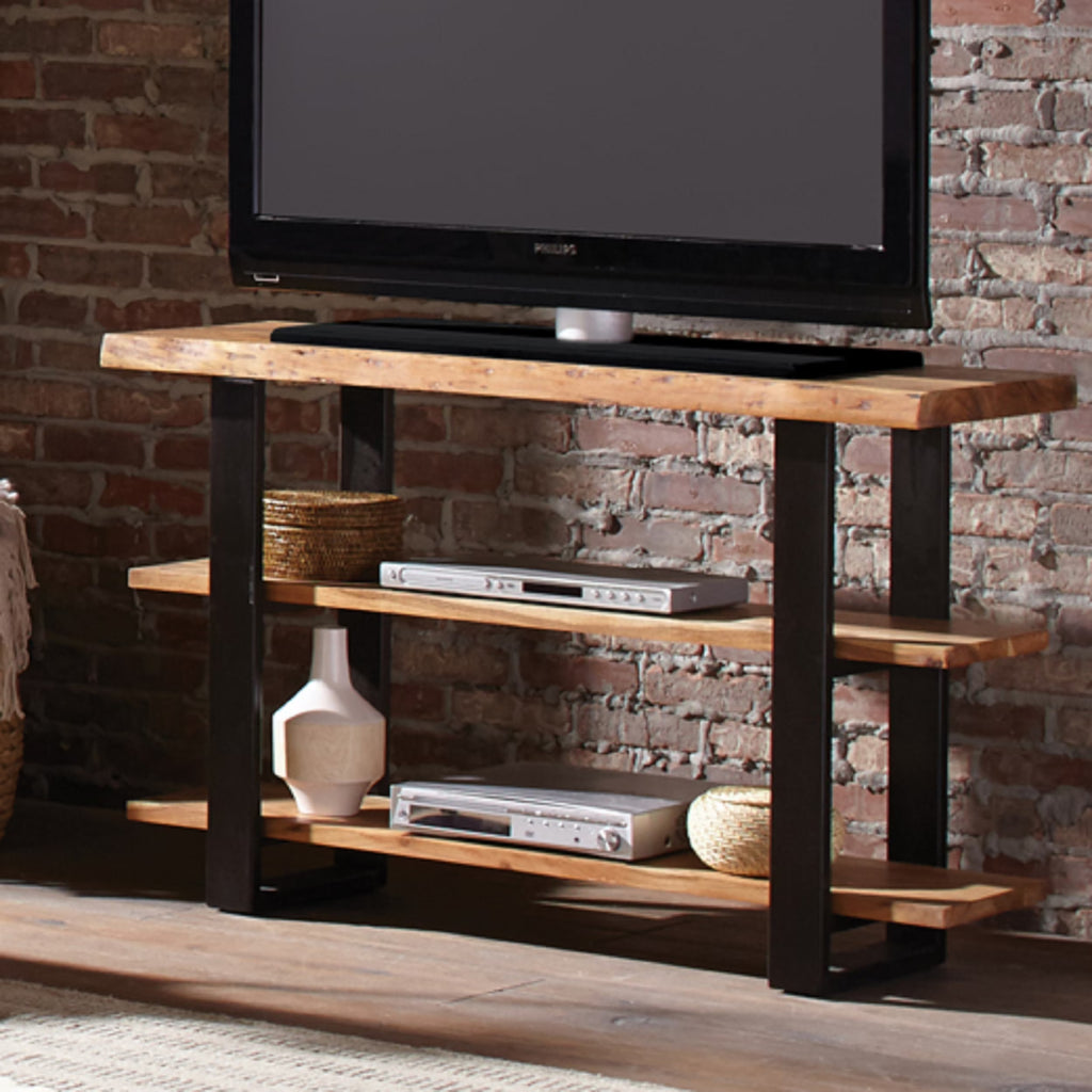 Natural Live Edge Wood Media Console Table X432