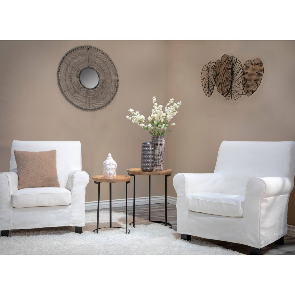 Metal 4-Leaves Wall Decor Black Brown E5935