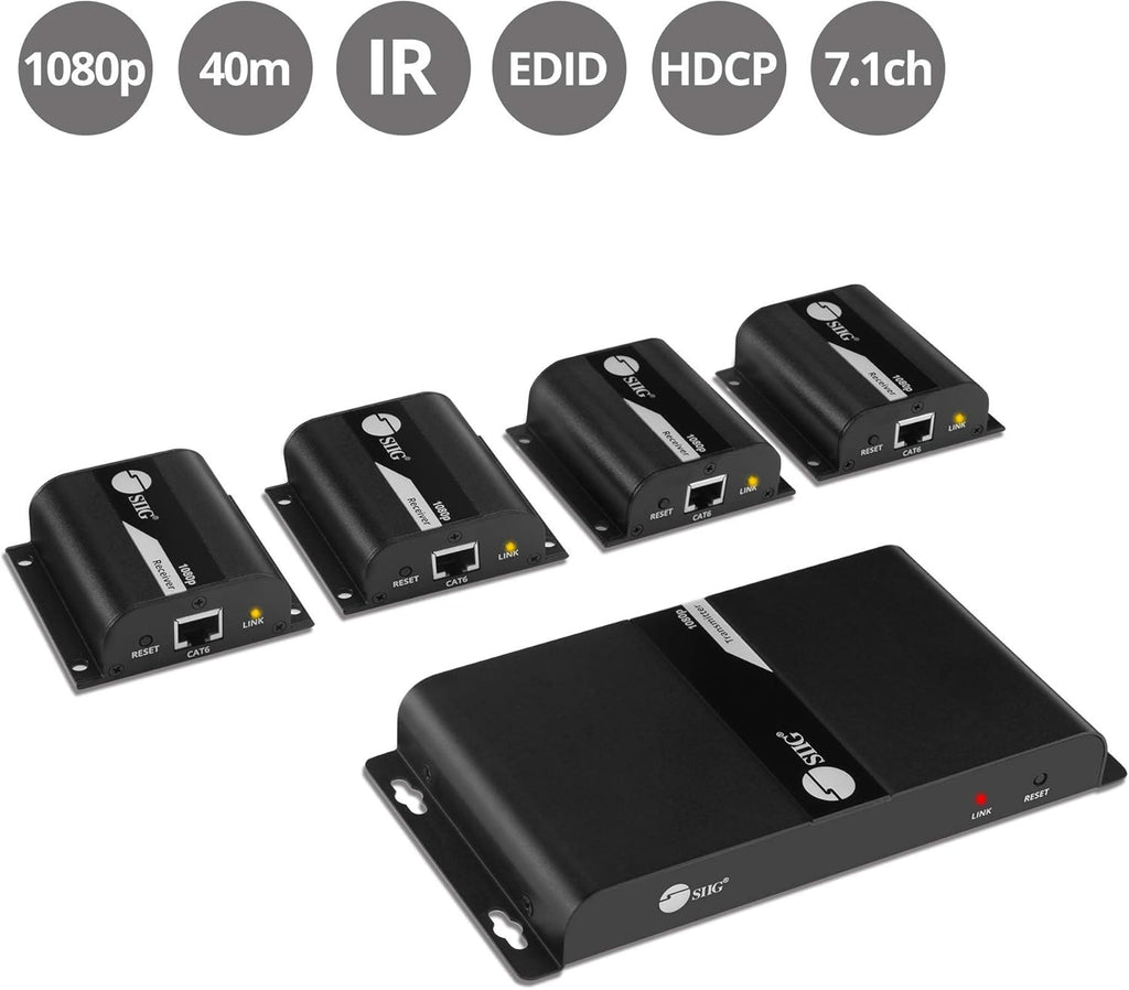 1x4 HDMI Extender Splitter Over CAT5e/CAT6 Ethernet with IR Extension and EDID W23280