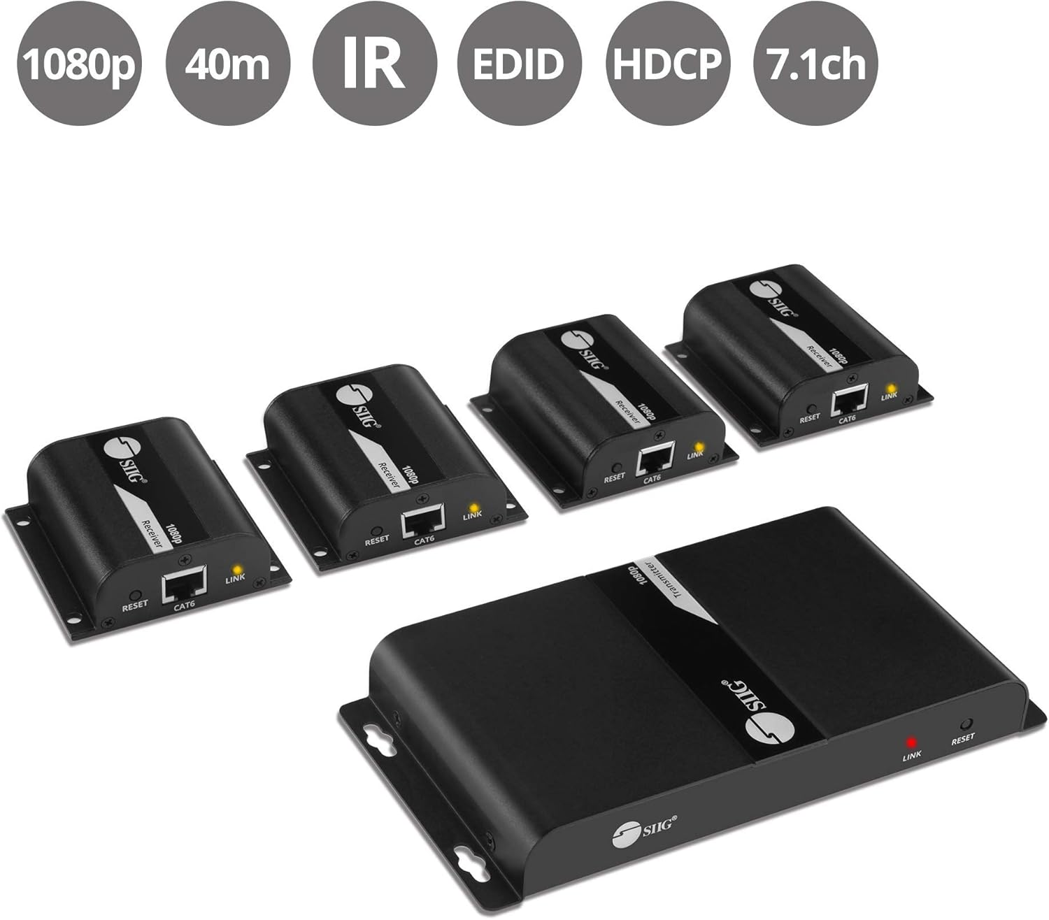 1x4 HDMI Extender Splitter Over CAT5e/CAT6 Ethernet with IR Extension and EDID W23280