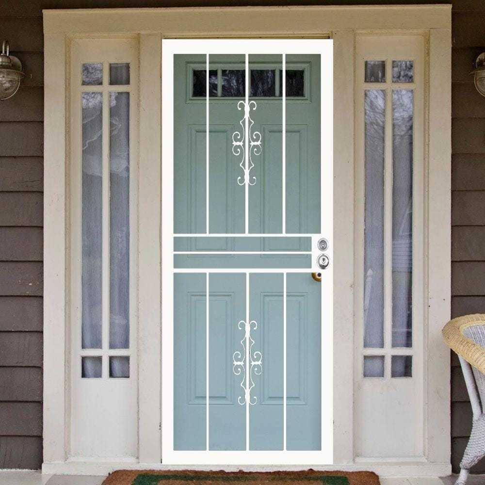 32 in. x 80 in. Steel White Prehung Security Door S38116
