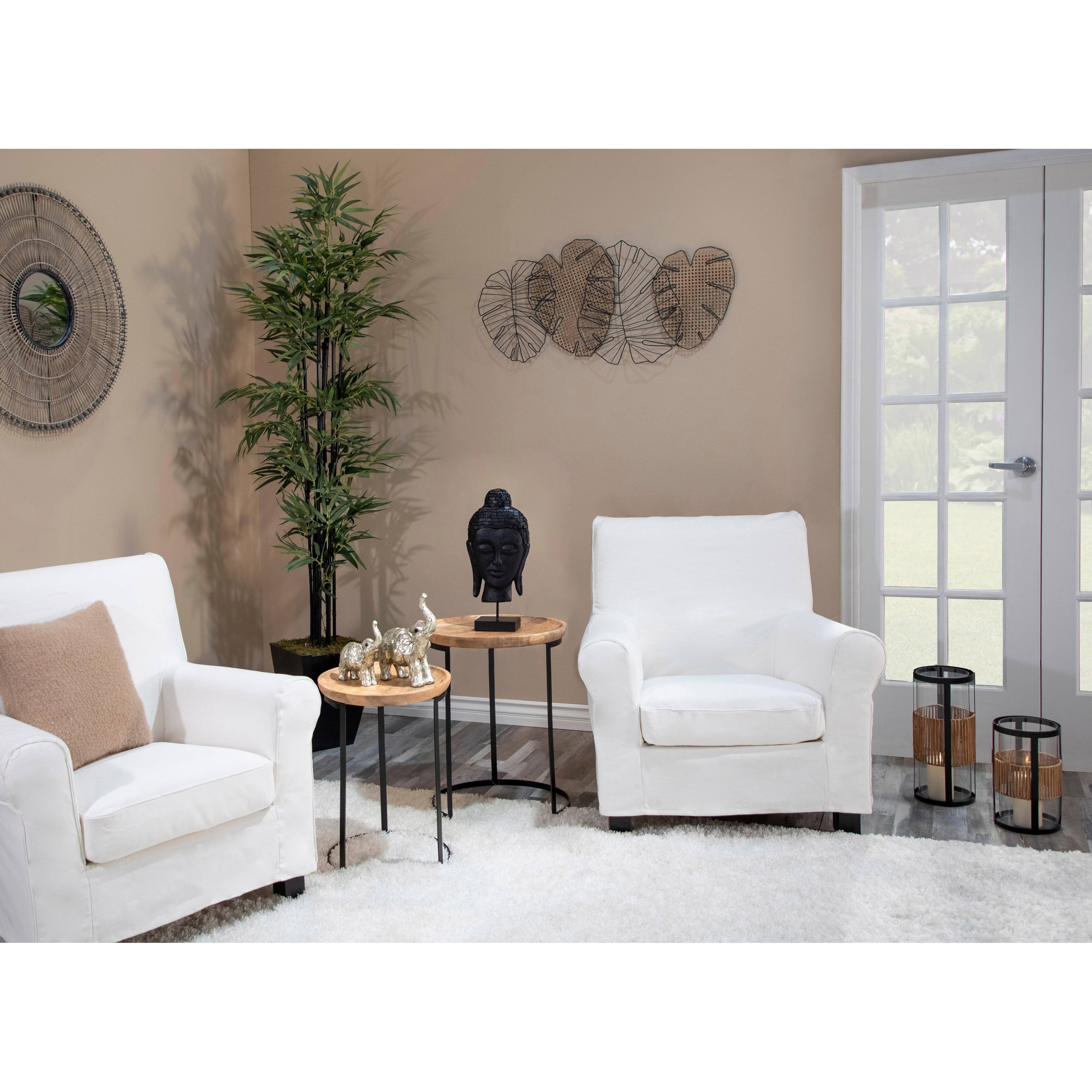 Metal 4-Leaves Wall Decor Black Brown E5935