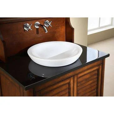 White Semi-Recessed Round Vitreous China Vessel V9853