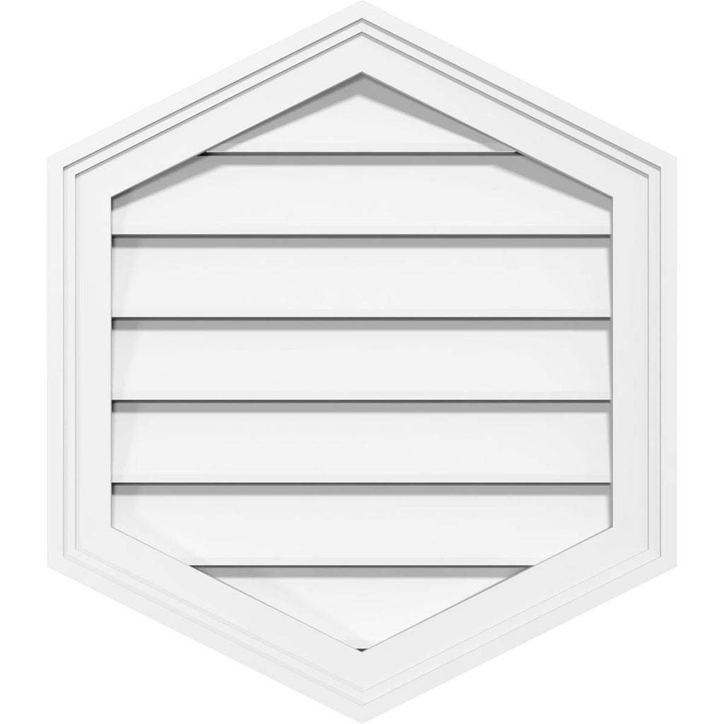 42x22W x 26x22H Vertical Peaked Surface Mount PVC Gable Vent 4/12 Pitch P664