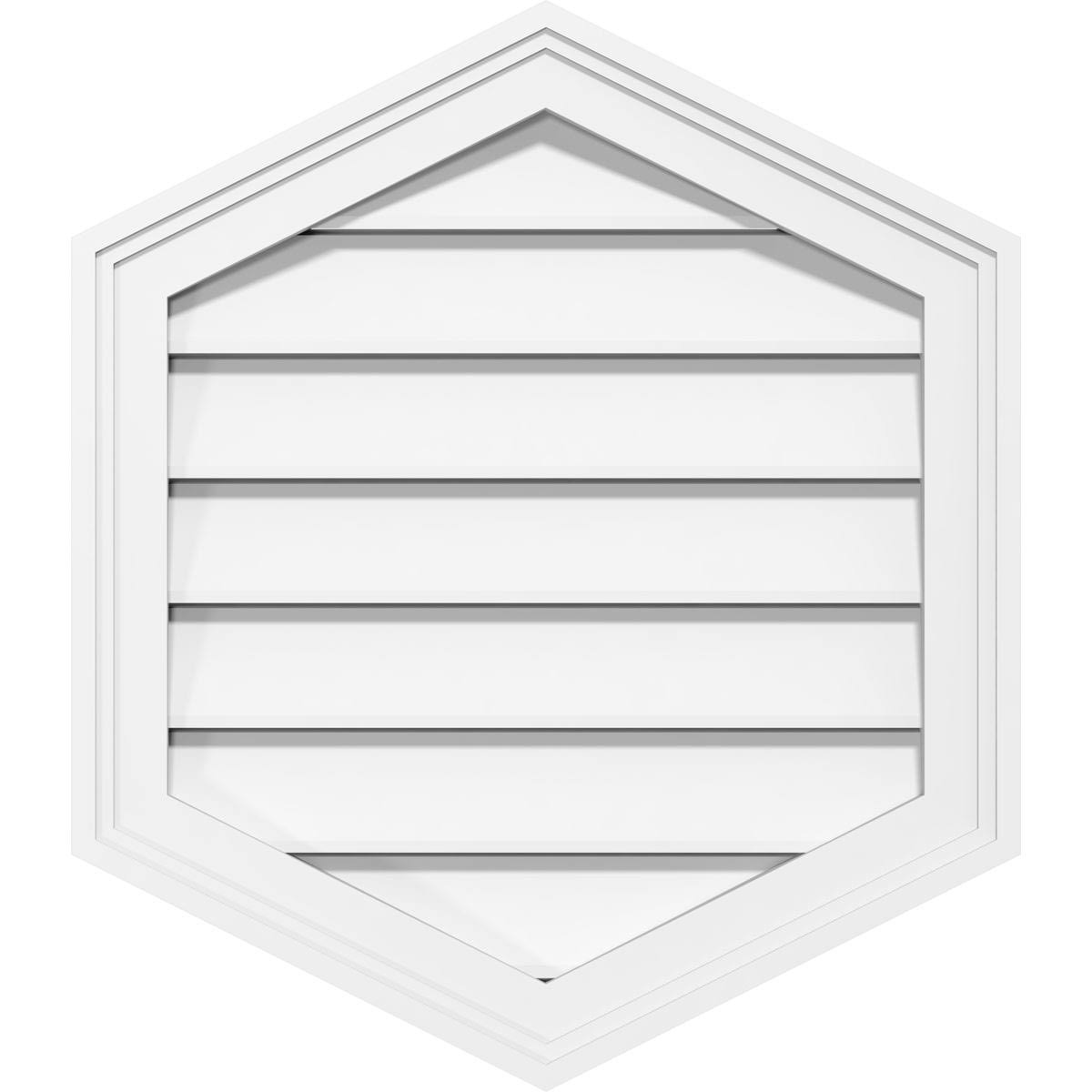 42x22W x 26x22H Vertical Peaked Surface Mount PVC Gable Vent 4/12 Pitch P664
