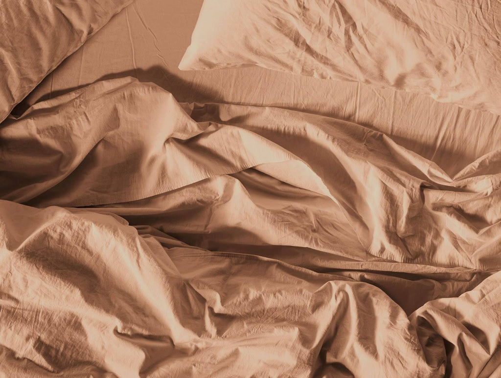 Organic Crinkled Percale Fitted Sheet King Pewter K544578