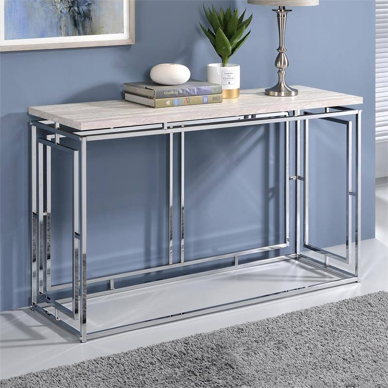 Chrome Metal Console Table B5245