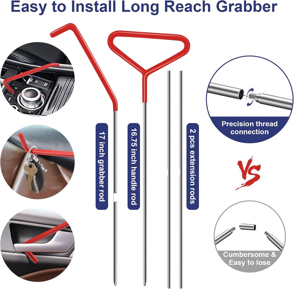 21PCS Car Door Unlock Kit with Long Reach Grabber and Pry Tool K3608