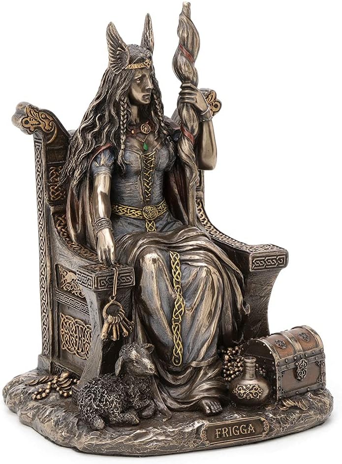 Antique Bronze Finish Frigga Statue Cold Cast Resin Sculpture T83266