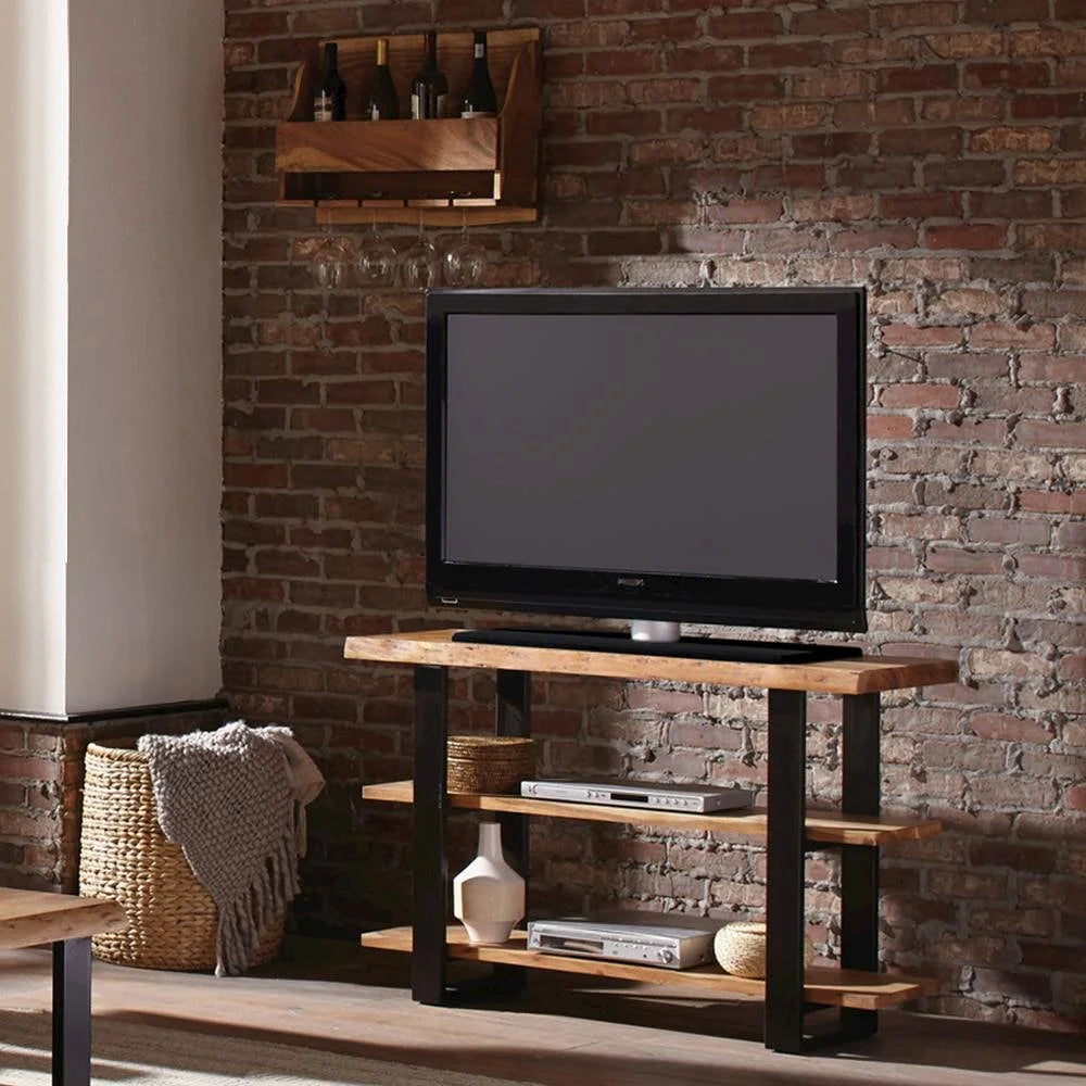 Natural Live Edge Wood Media Console Table X432