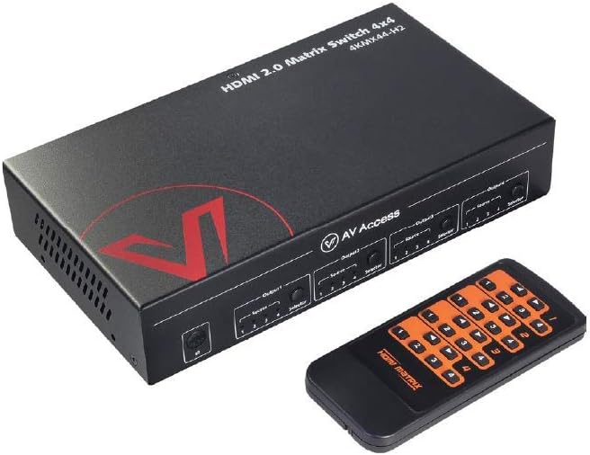 HDMI Matrix 4x4 4K@60Hz 4:4:4 HDR Dolby Vision CEC Audio Extraction SPDIF 5.1CH Downscaler HDCP2.2 IR Remote RS232 Q547580