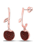 10kt Rose Gold Dangle Cluster Earrings 1/4 Cttw W411