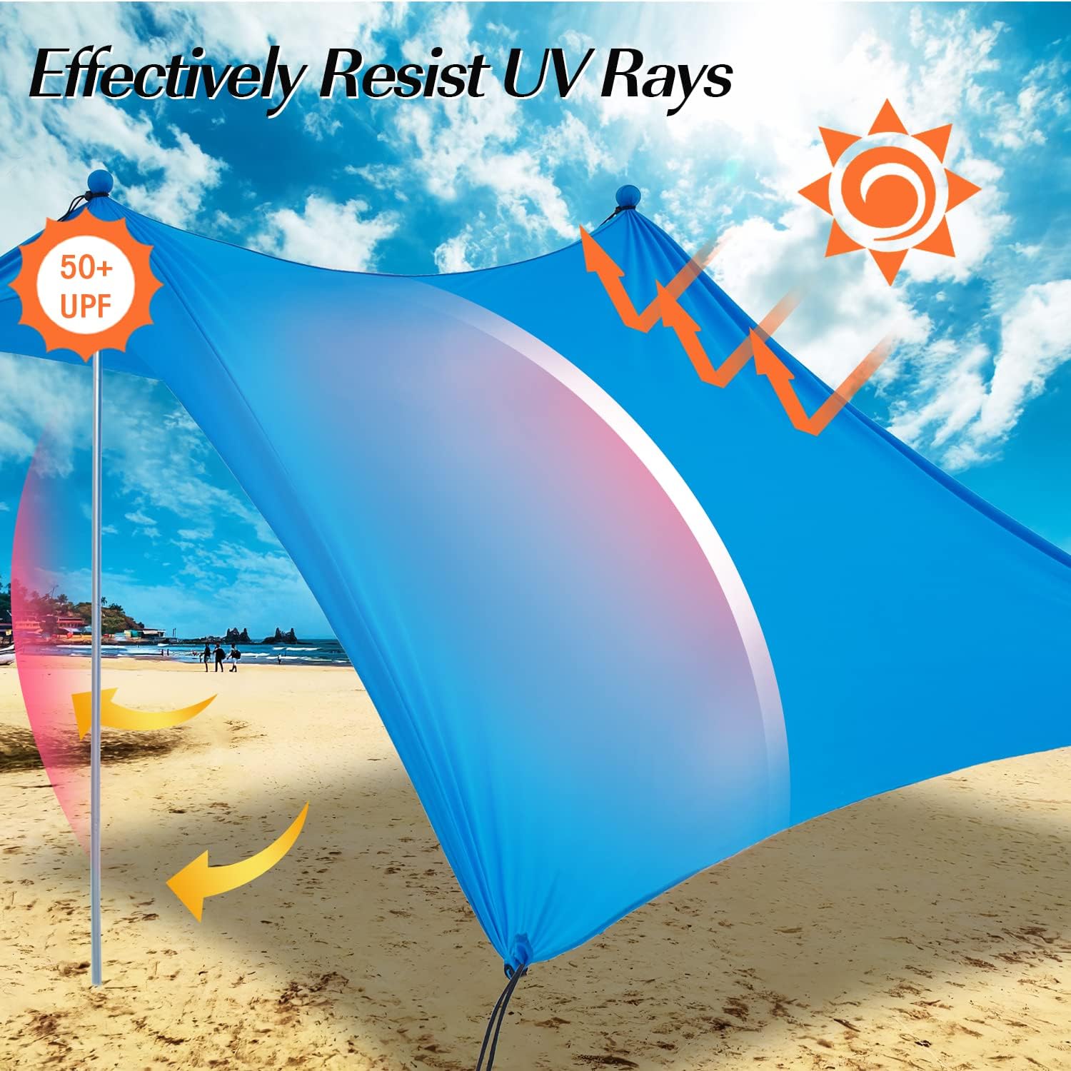6 x 6 FT UPF50+ Pop Up Beach Tent with Carry Bag D13300