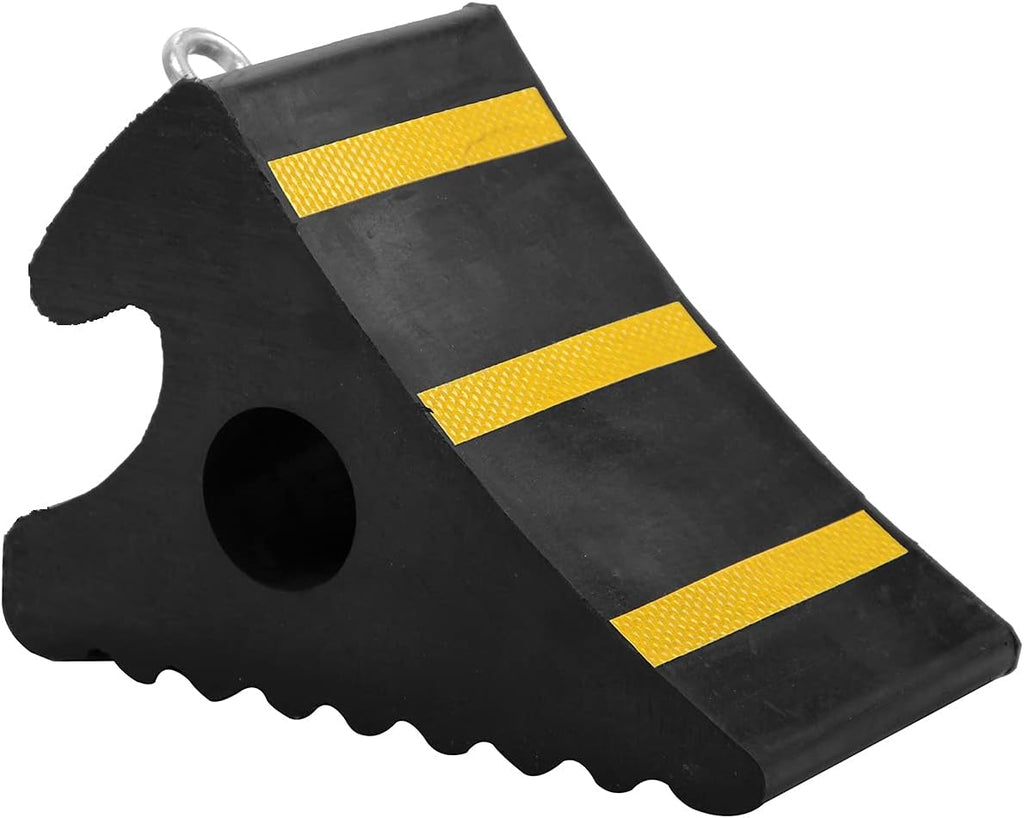 2 Pack Rubber Wheel Chocks with Metal Handle, 11.2 x 7.6 x 6" H46111