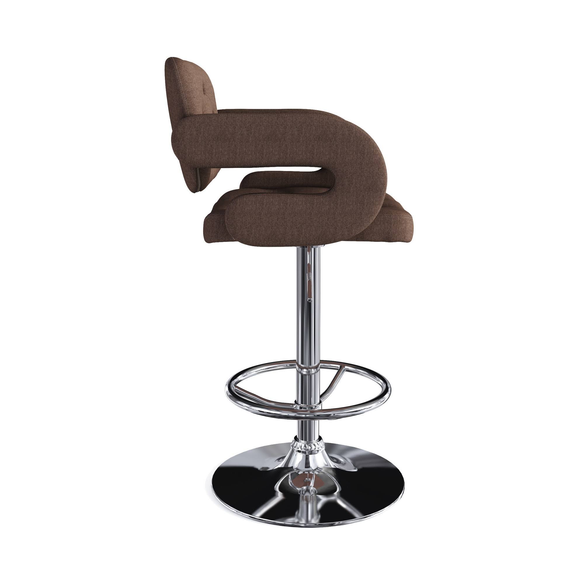 Dark Brown Fabric Barstool (Set of 2) R797