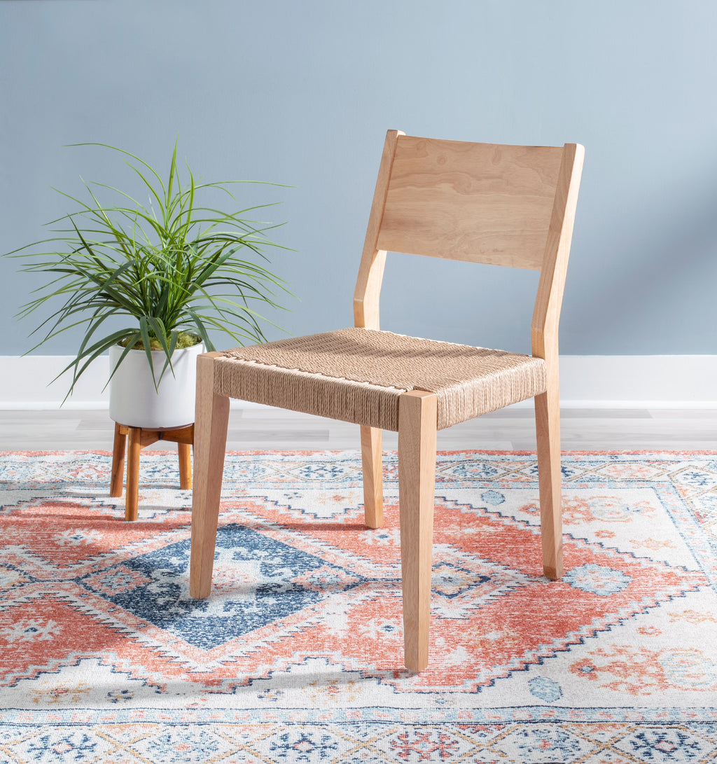 Natural Handwoven Rope Seat Dining Chair, Set of 2 C58098