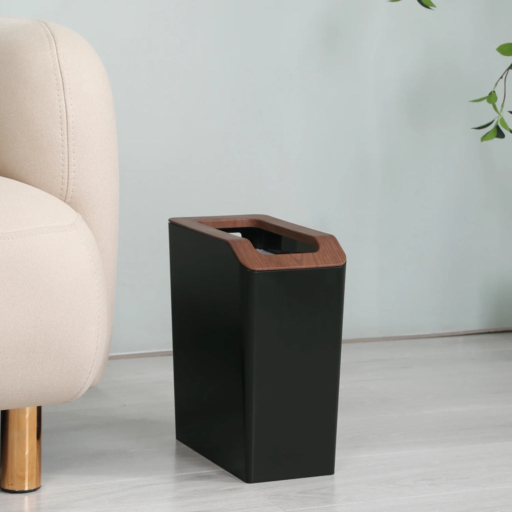 Green 2 Pack Slim Plastic Trash Can with Open Top W419