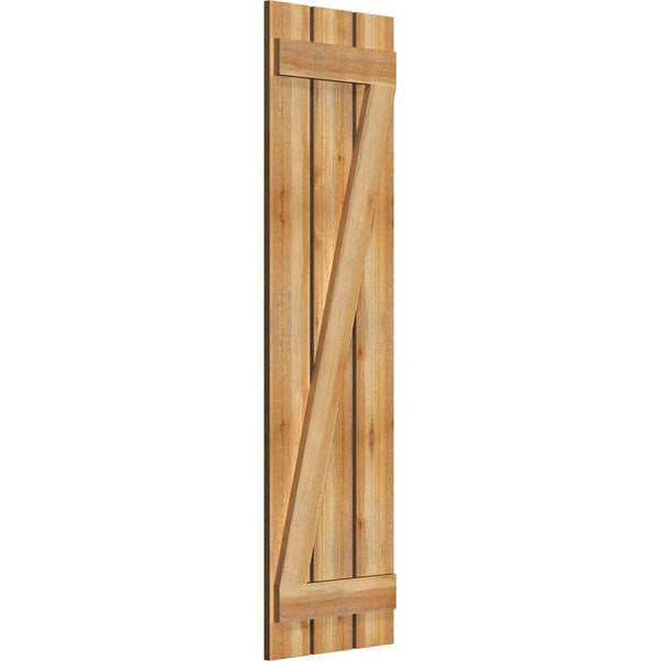 Rough Sawn Western Red Cedar Board-n-Batten Shutters with Z-Bar O510