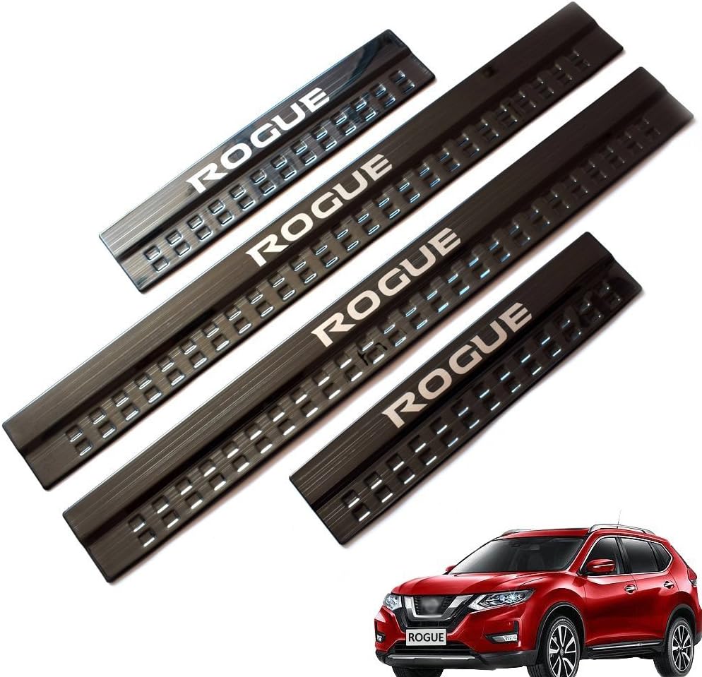 Black Stainless Steel Door Sills Scuff Plate Pack of 2 H38061