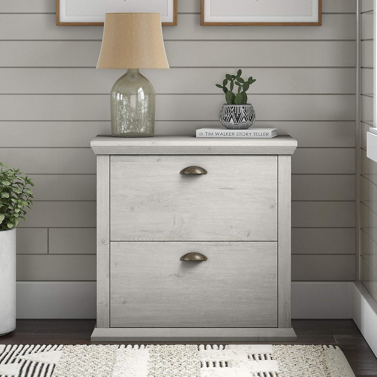 White Oak 2 Drawer Lateral File Cabinet Q377400