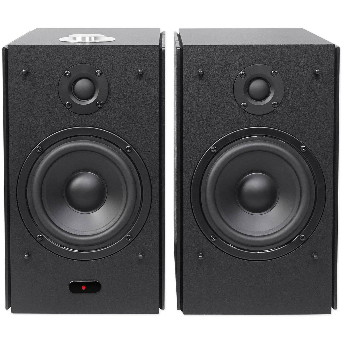 5x22 Powered Bluetooth Bookshelf Speakers with Stands W47883