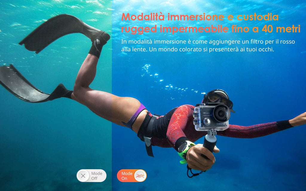 Native 4K 60fps 20MP Touch Screen Wi-Fi Action Sports Camera with 40M Waterproof Case T6701