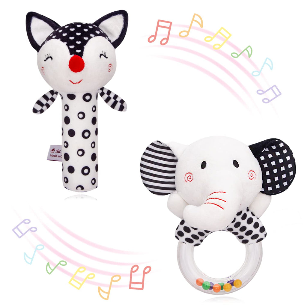 Baby Soft Rattles Teether Plush Rings for Infants 0 3 6 Months G4296