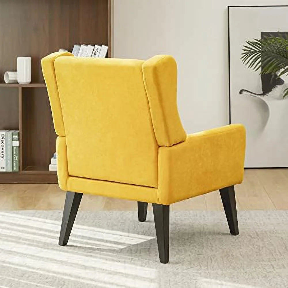 Yellow Upholstered Wingback Armchair C3467