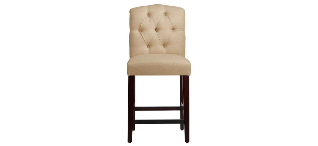 Beige Linen Tufted Counter Stool W319455