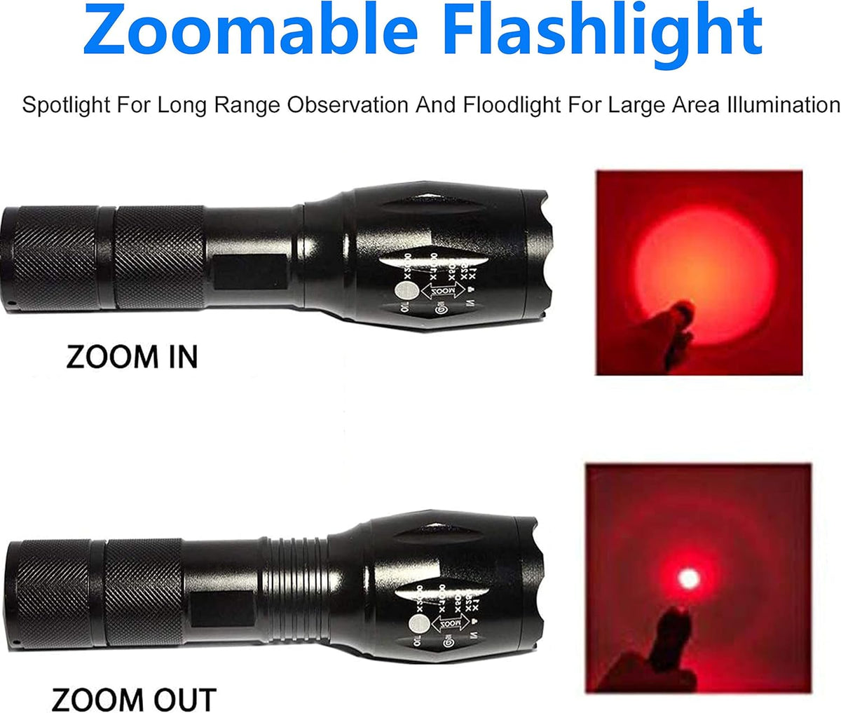 Red Light Tactical LED Flashlight with Pressure Switch V4502