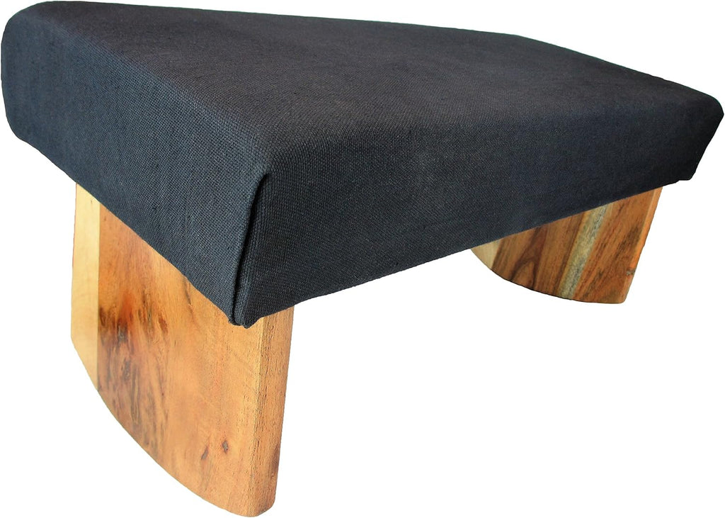 Curved Bottom Edge Acacia Wood Meditation Bench Y4595