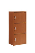 Cherry 3 Shelf 3 Door Bookcase W8019