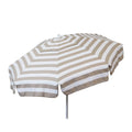 6 ft Khaki and White Stripe Beach Umbrella Y919