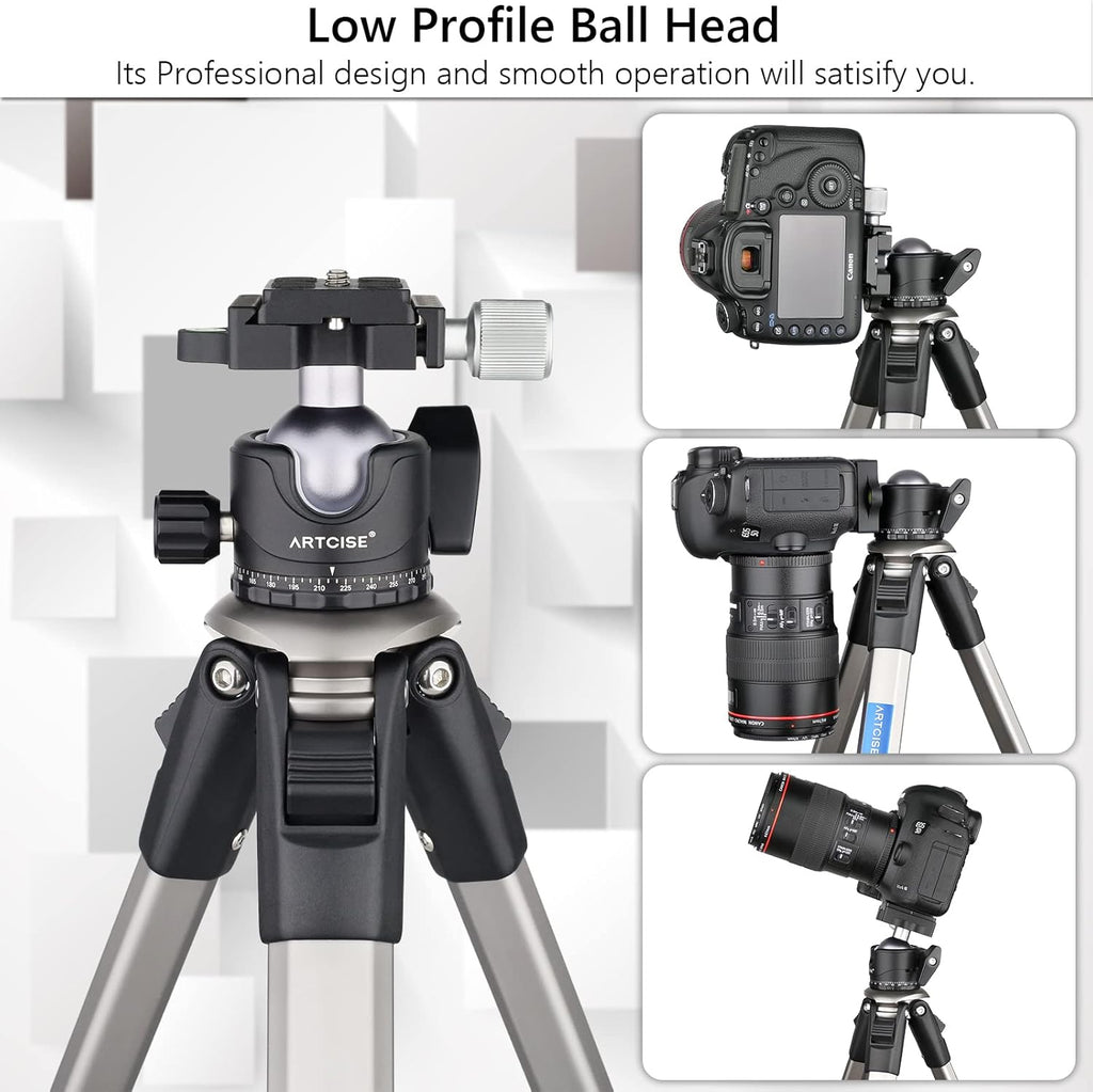 Camera Tripod Ultra Compact with 36MM Low Profile Ball Head, 10kg/22lb Load, Wireless Remote, Pack of 2 D887463