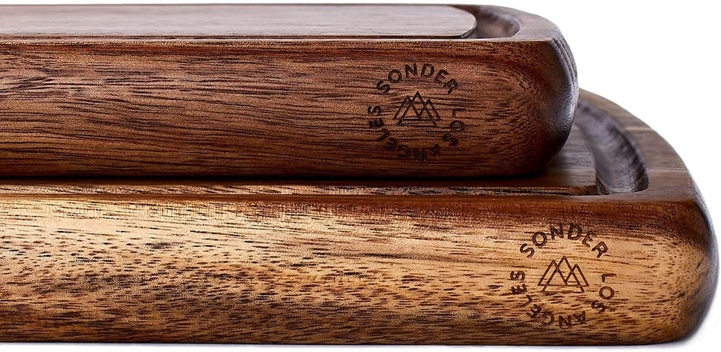 Acacia Wood Cutting Board Set of 2 with Juice Groove Q207936