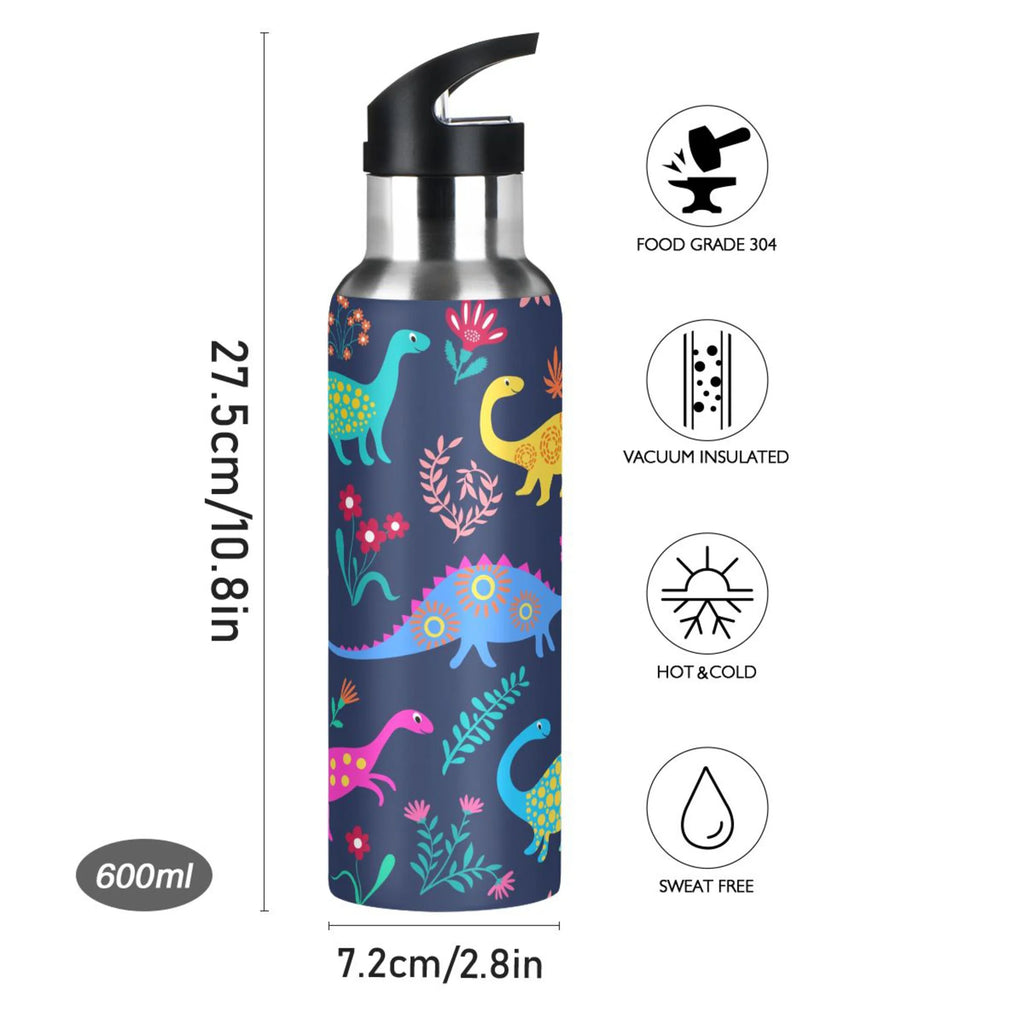 Stainless Steel Water Bottle with Straw Lid 20 OZ L3173