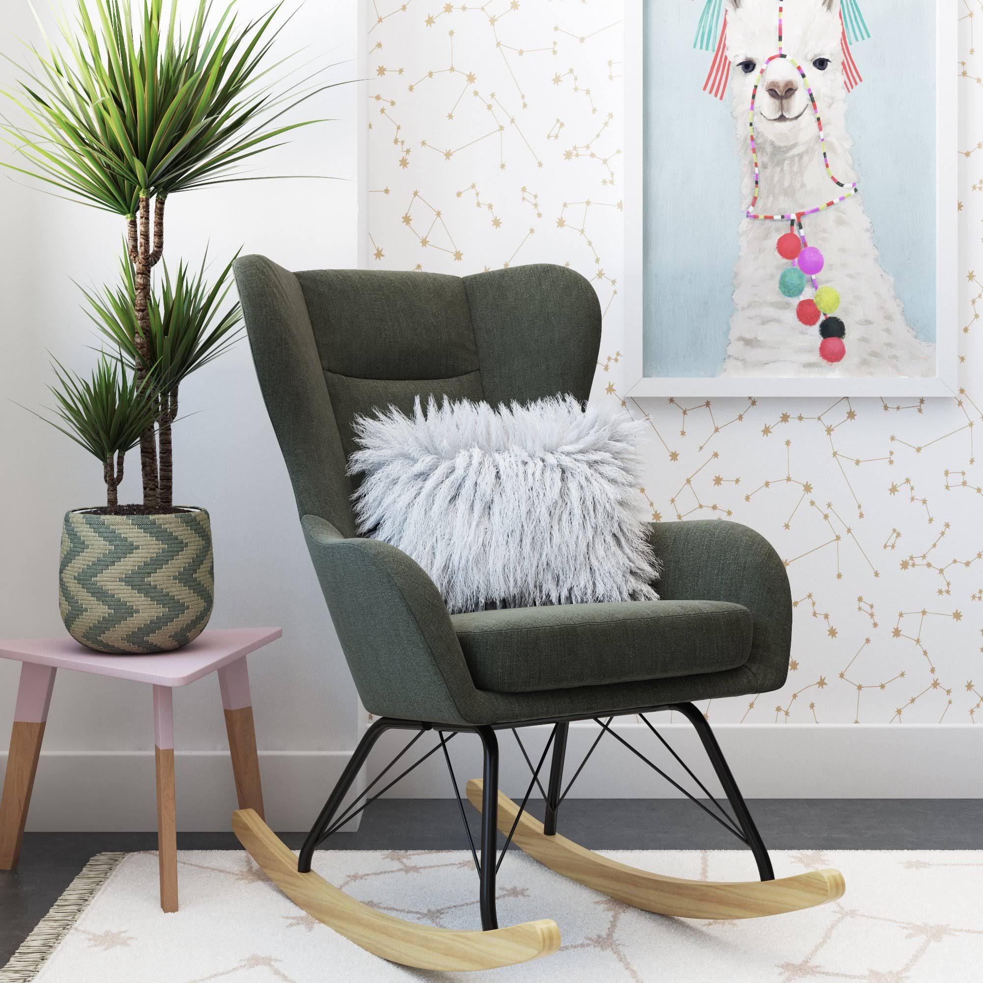 Blue Wingback Rocker C59848