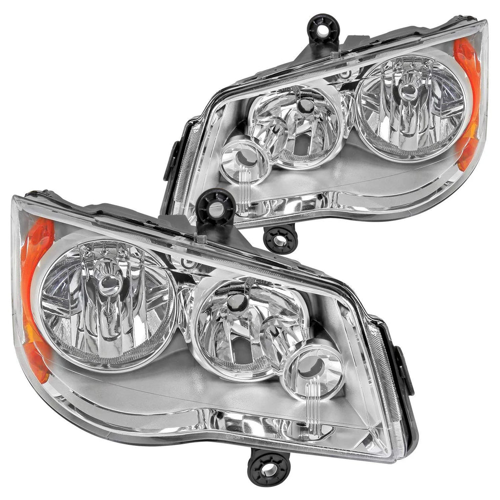 Silver Head Light Assembly Left Right Pair S30493