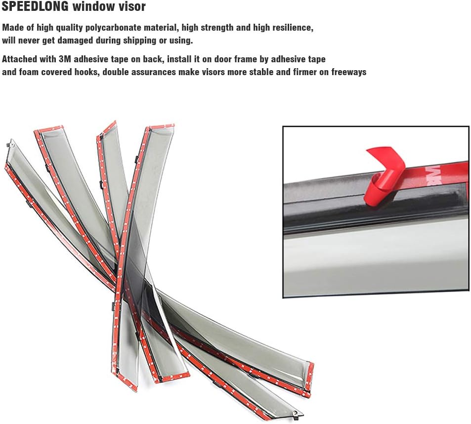 Car Window Visor Vent Shade Deflector Sun/Rain Guards Z35128