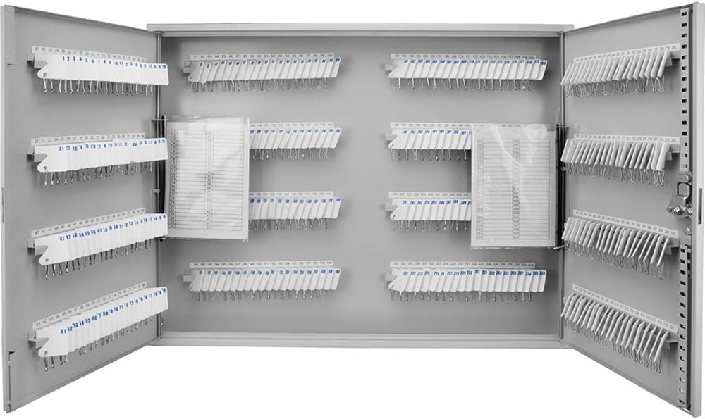 Key Lock 320 Position Key Cabinet Lock Box Grey with White Key Tags N31842
