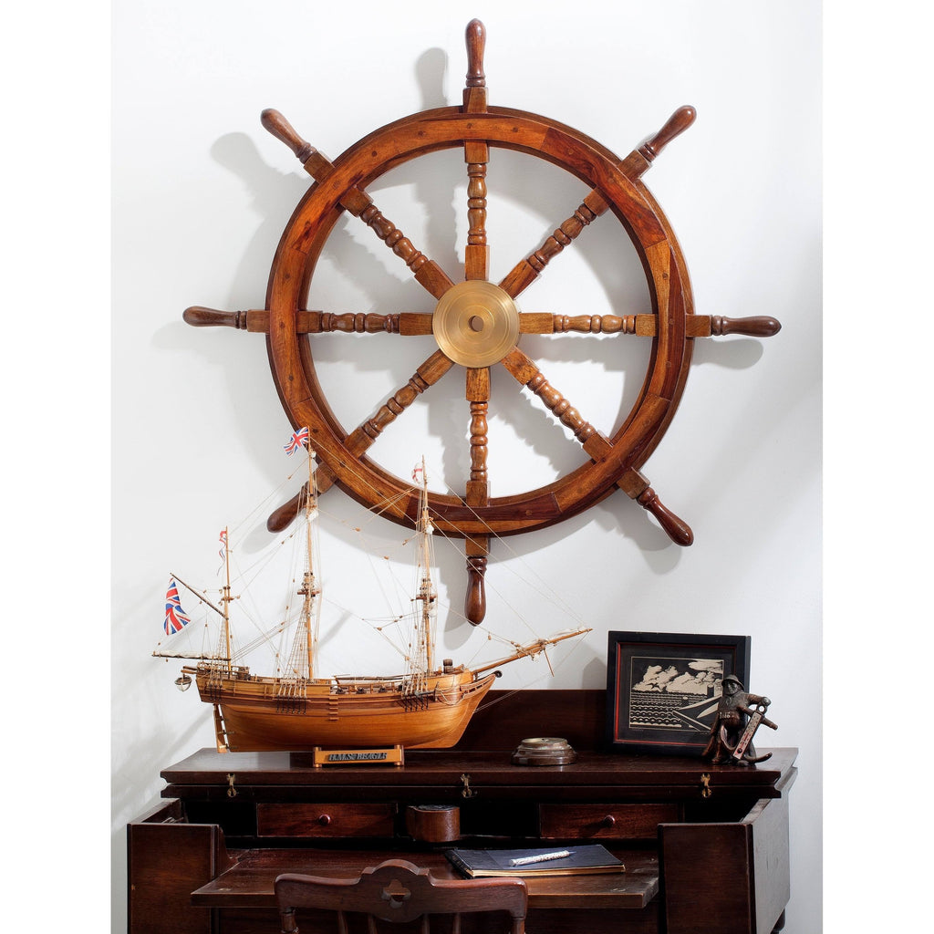Large Hardwood Nautical Ship T567