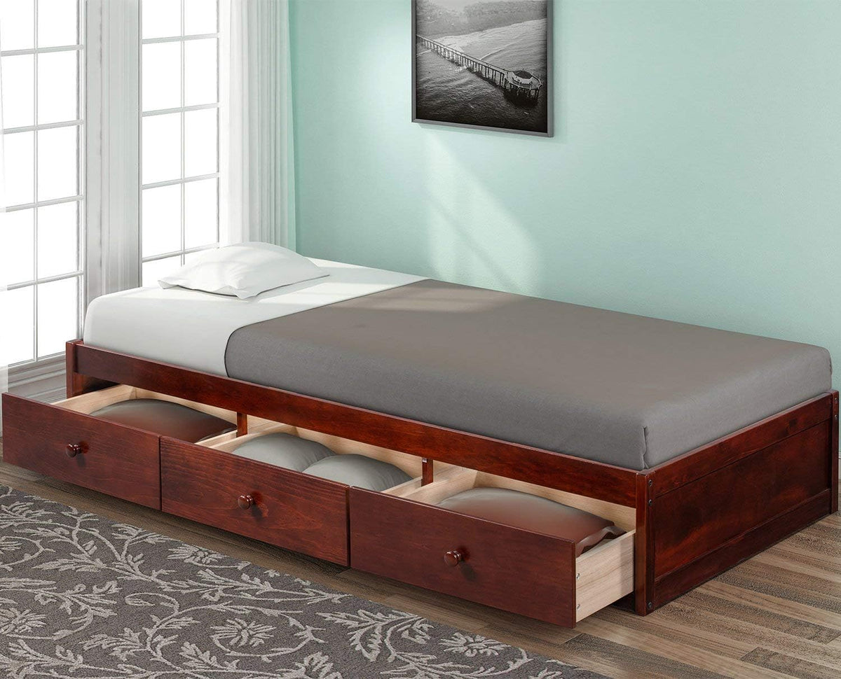 Twin Platform Bed with 3 Drawers (Espresso) H662987