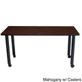 60x22W Training Table with Casters, Mahogany/Black D454379