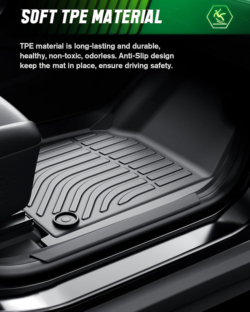 Black TPE All Weather Floor Mats Full Set X795039