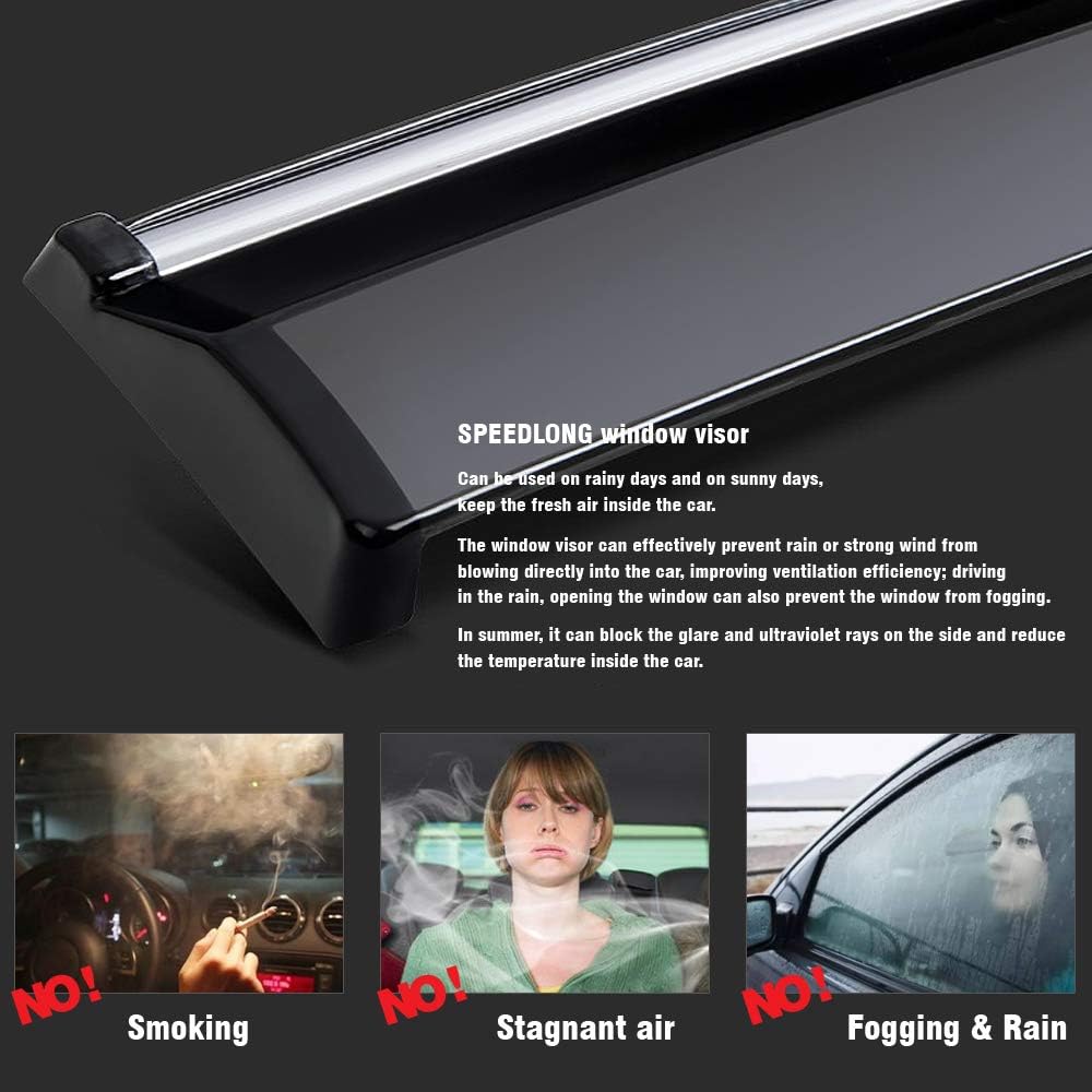 Car Window Visor Vent Shade Deflector Sun/Rain Guards Z35128