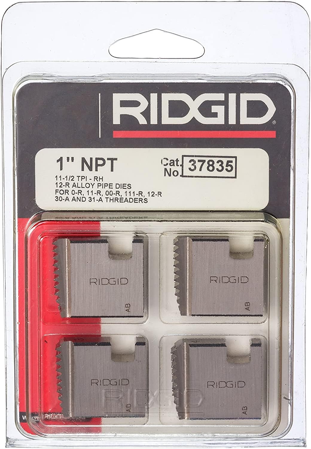 Manual Threader Pipe Dies, Right-Handed Alloy NPT, 1-Inch, Pack of 2 J5250